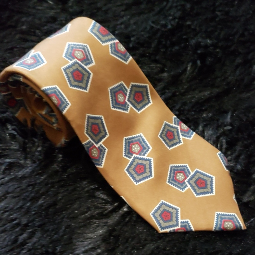 EUC Vintage Christian Dior Monsieur 100% Silk  Geometric Tie Made in Italy
